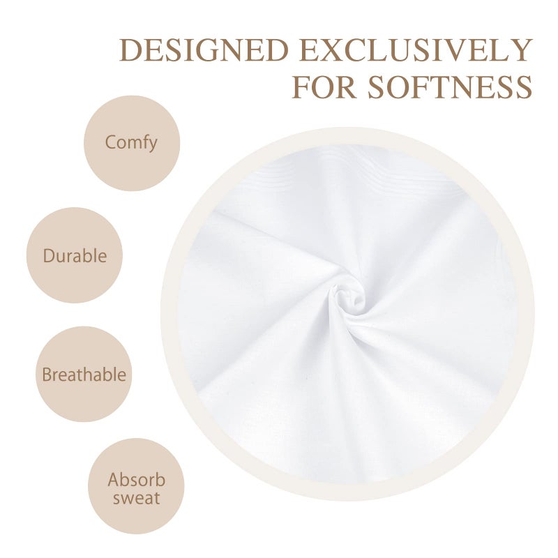 Selected Hanky Men's Handkerchiefs,100% Soft Cotton,White Classic Hankie Pack of 6 - Image 4